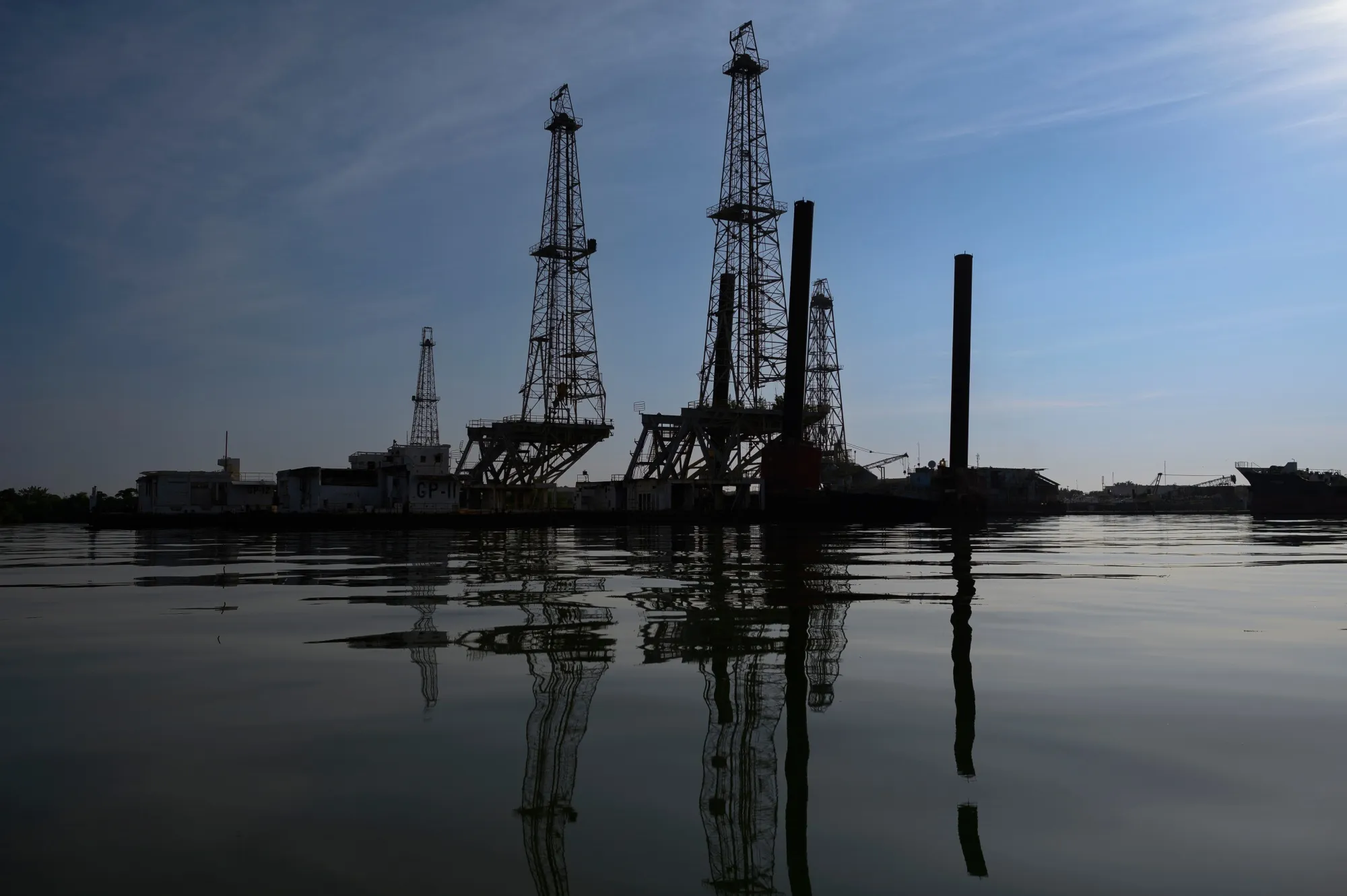 An oil refinery on Lake Maracaibo in Maracaibo, Venezuela.