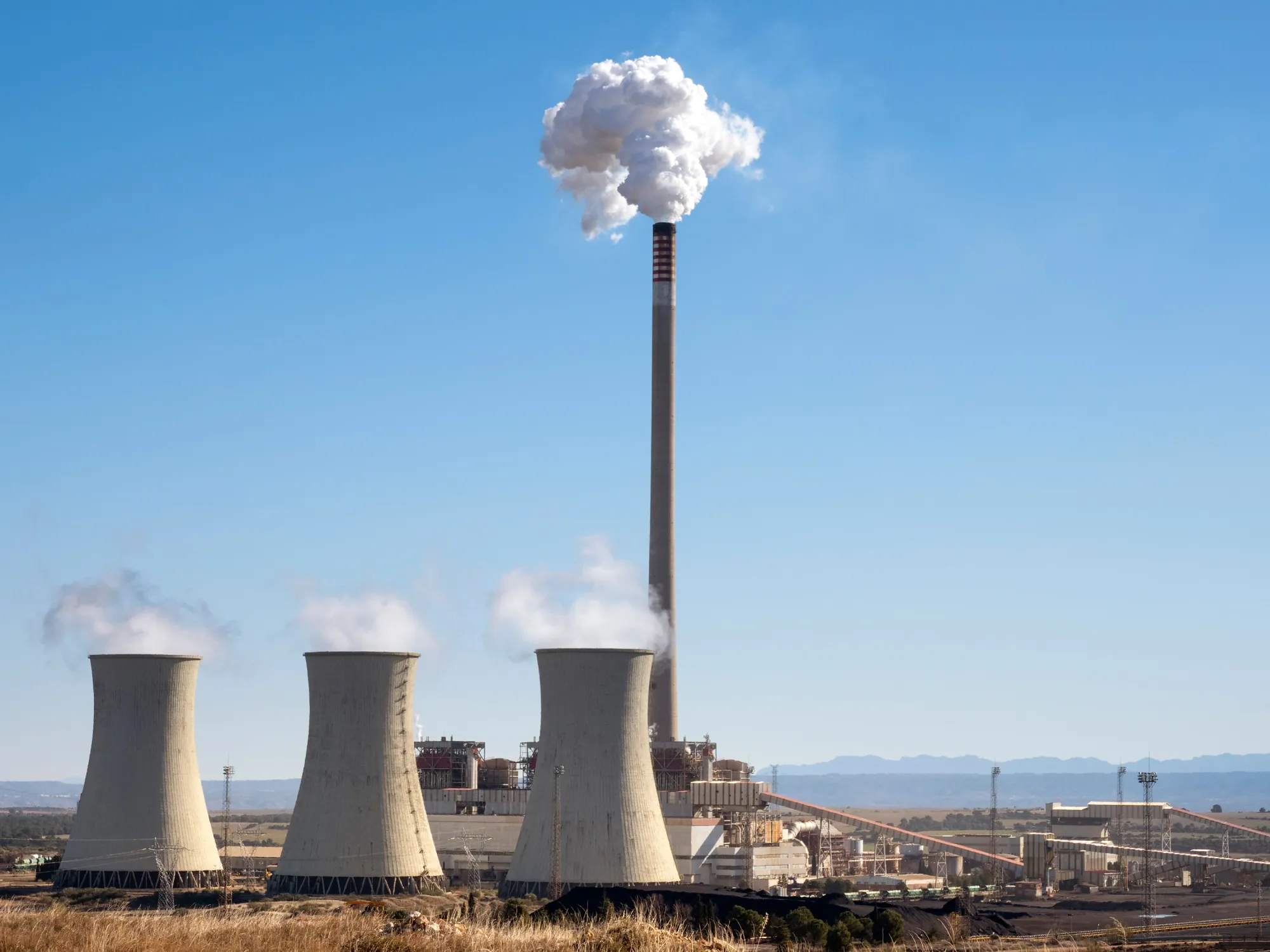 The Endesa SA Teruel coal-fired power station in north eastern Spain.