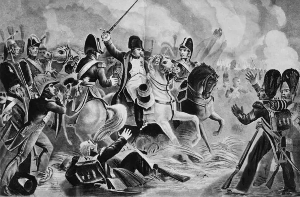 Napoleon tries to lead the final assault&nbsp;at the Battle of Waterloo.