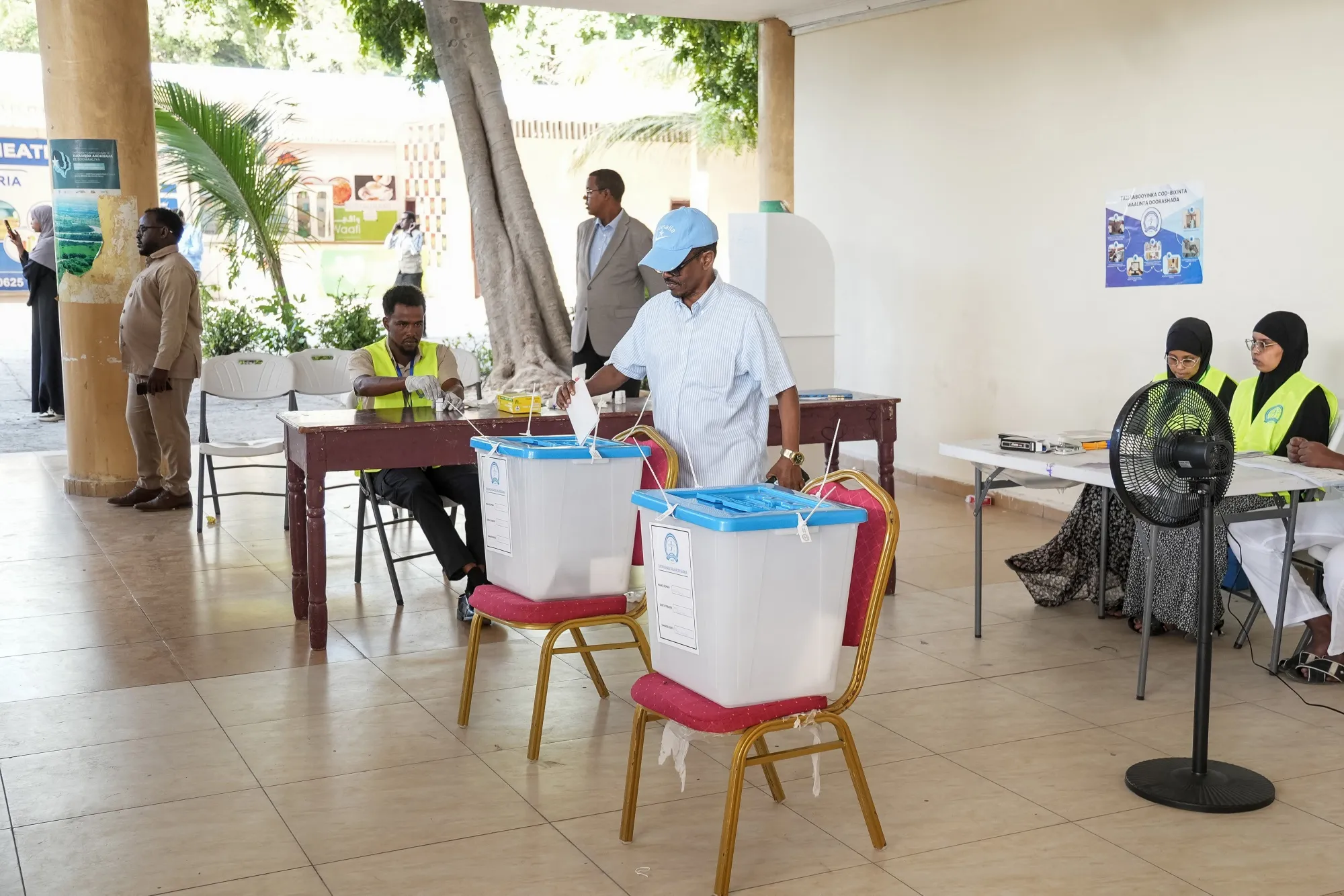A polling station during local council elections in Mogadishu on Dec. 25.
