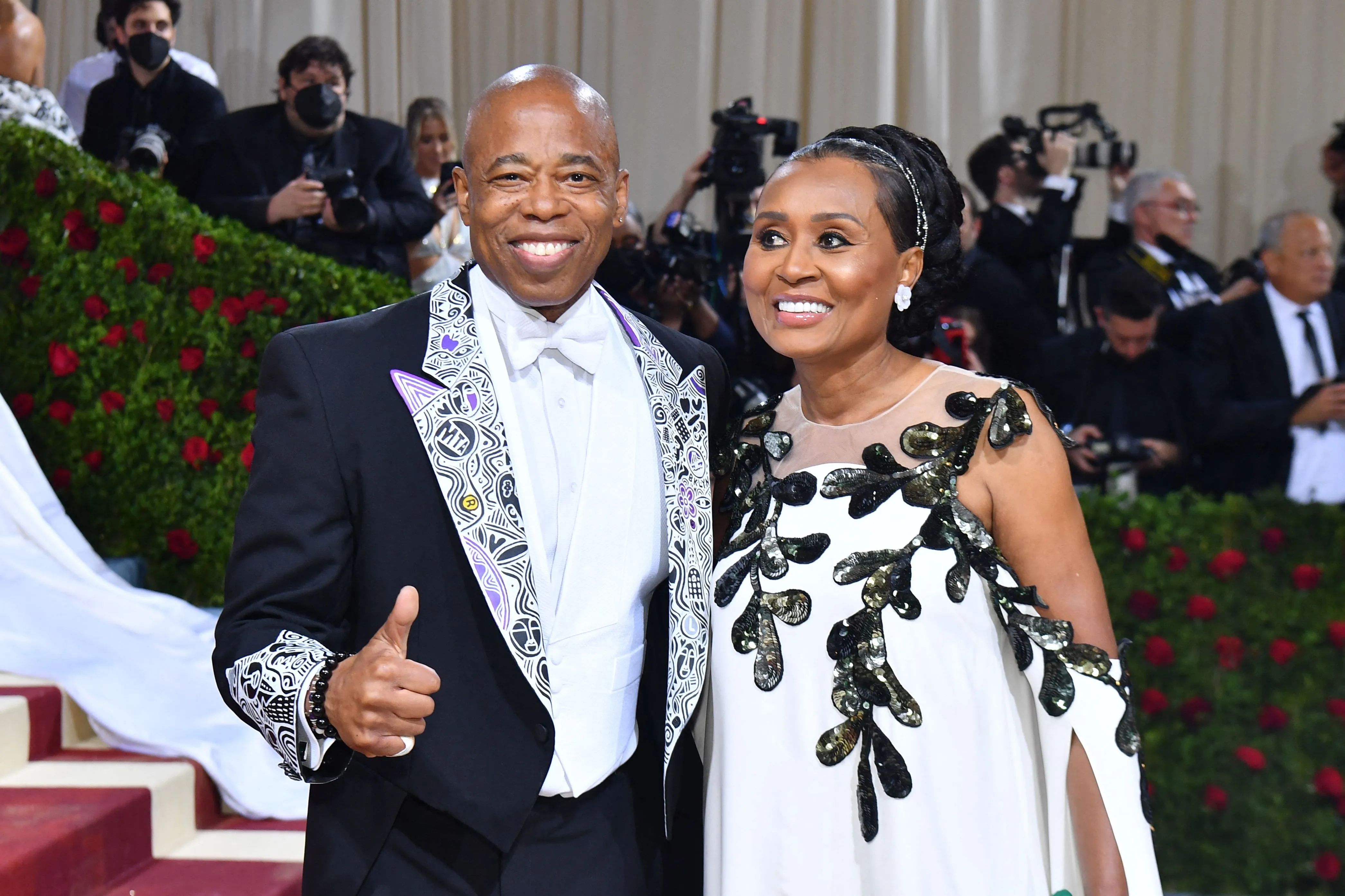 New York City Mayor Eric Adams and partner Tracey Collins arrive for the 2022 Met Gala on May 2.