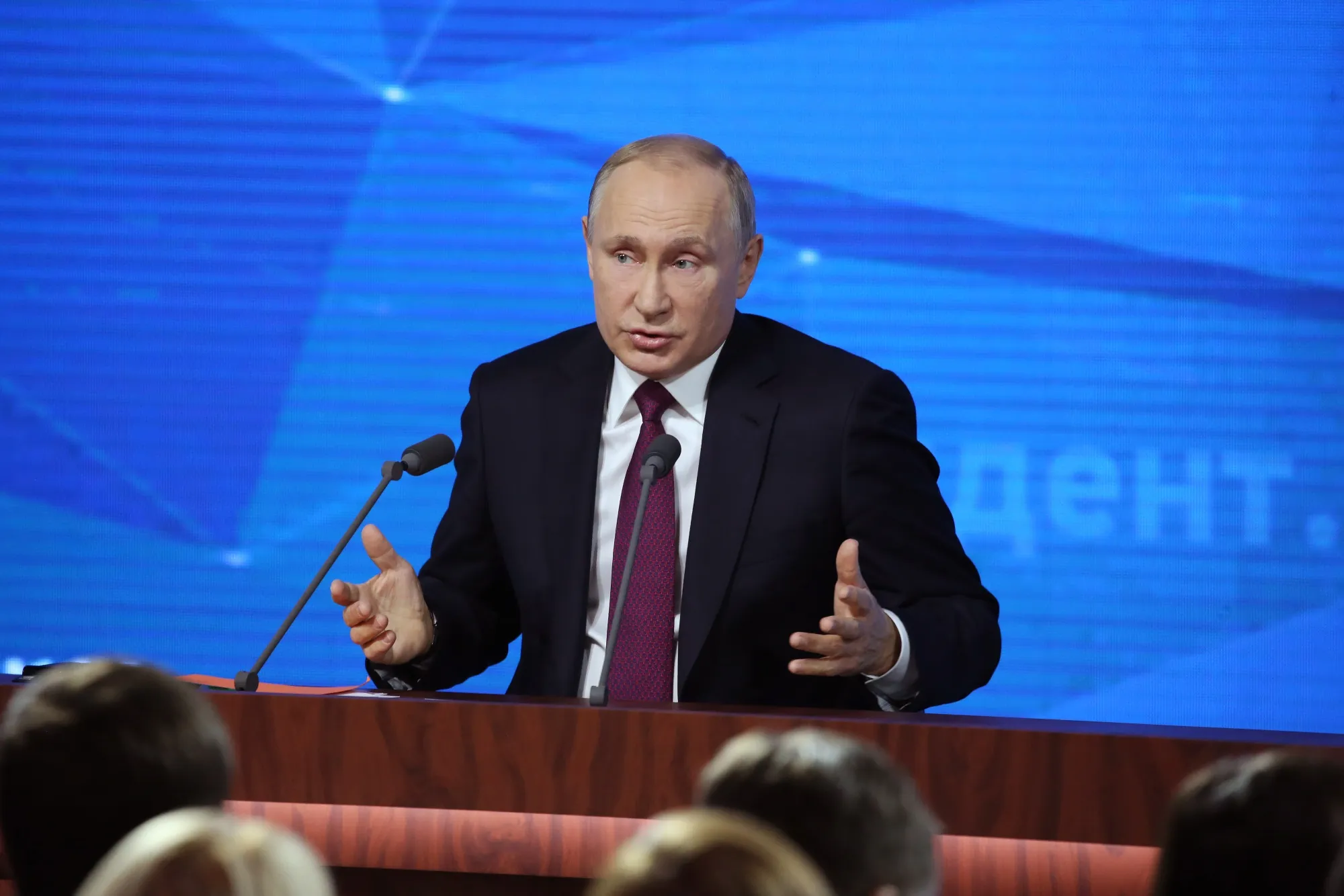 Vladimir Putin speaks on Dec. 20