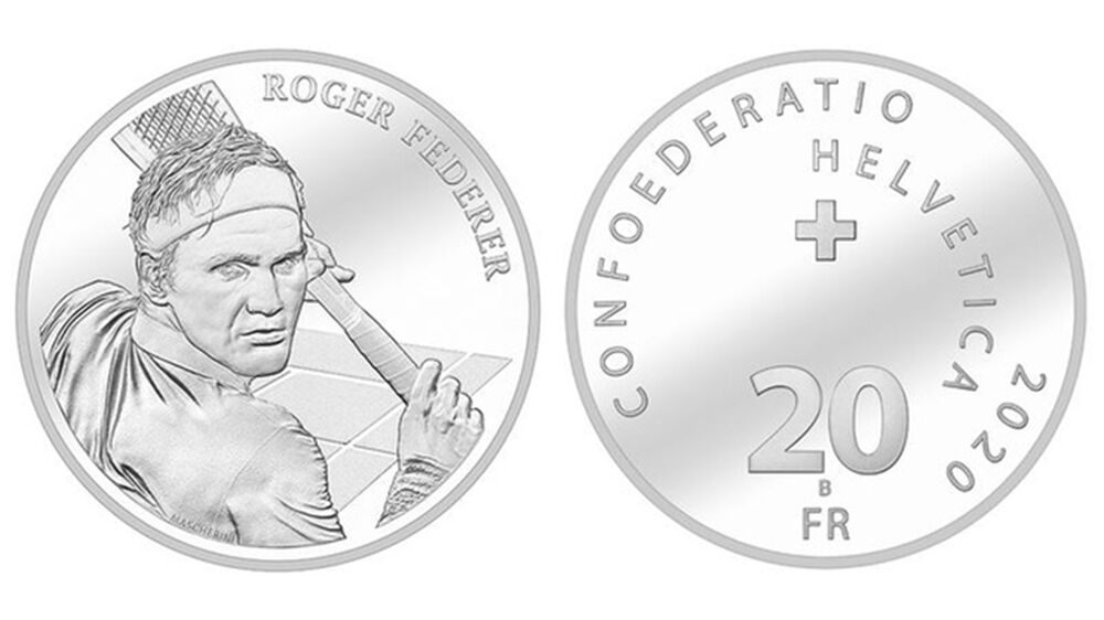 Image result for roger federer face on swiss silver coin