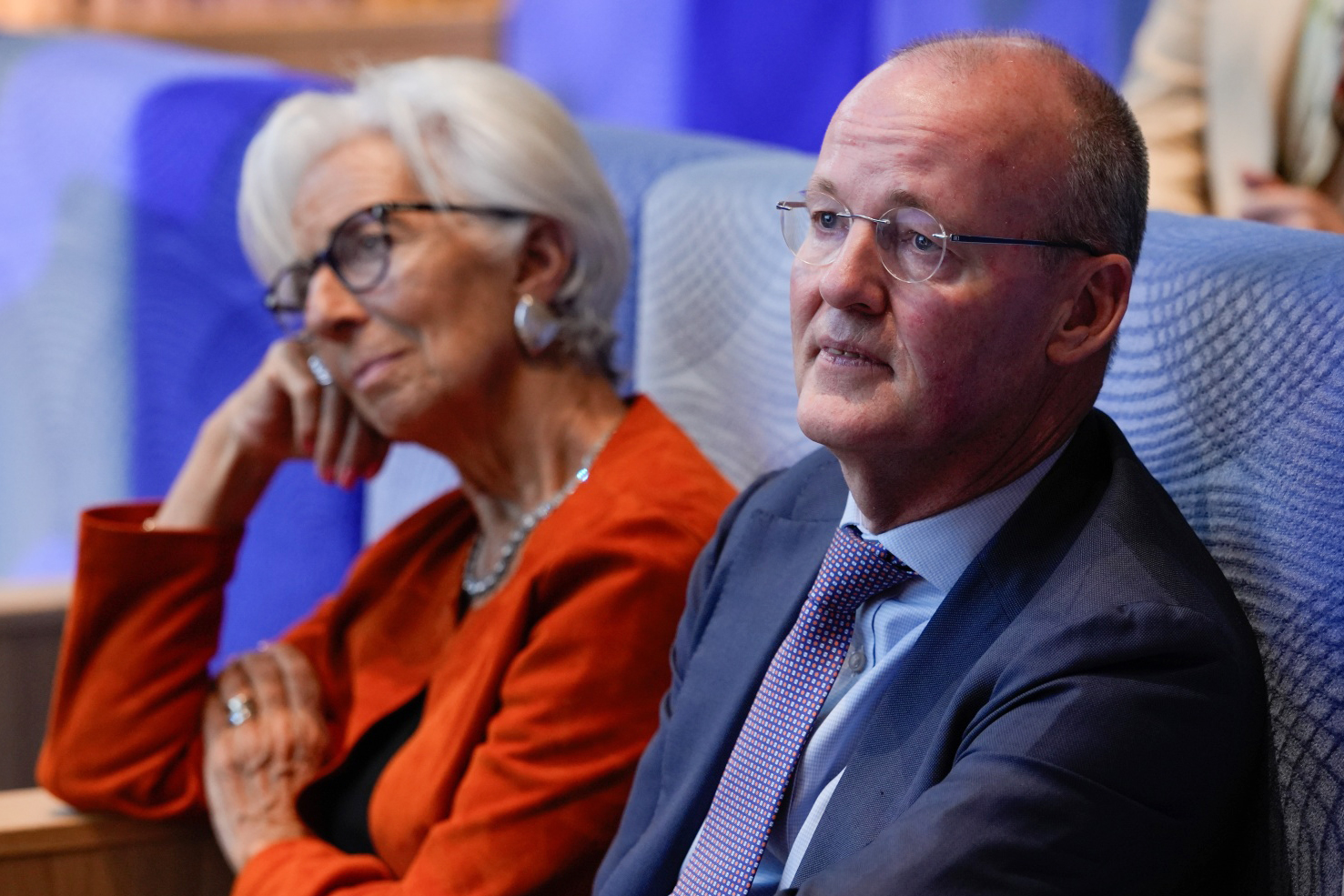 Klaas Knot, right, and Christine Lagarde Photographer: Lina Selg/Bloomberg