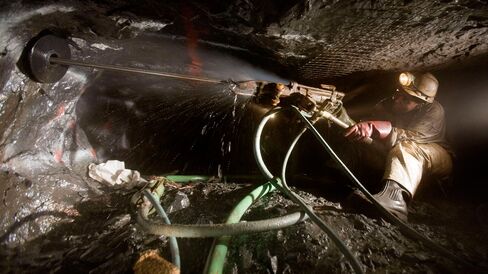 Mineworkers mine in Rustenburg, South Africa.
