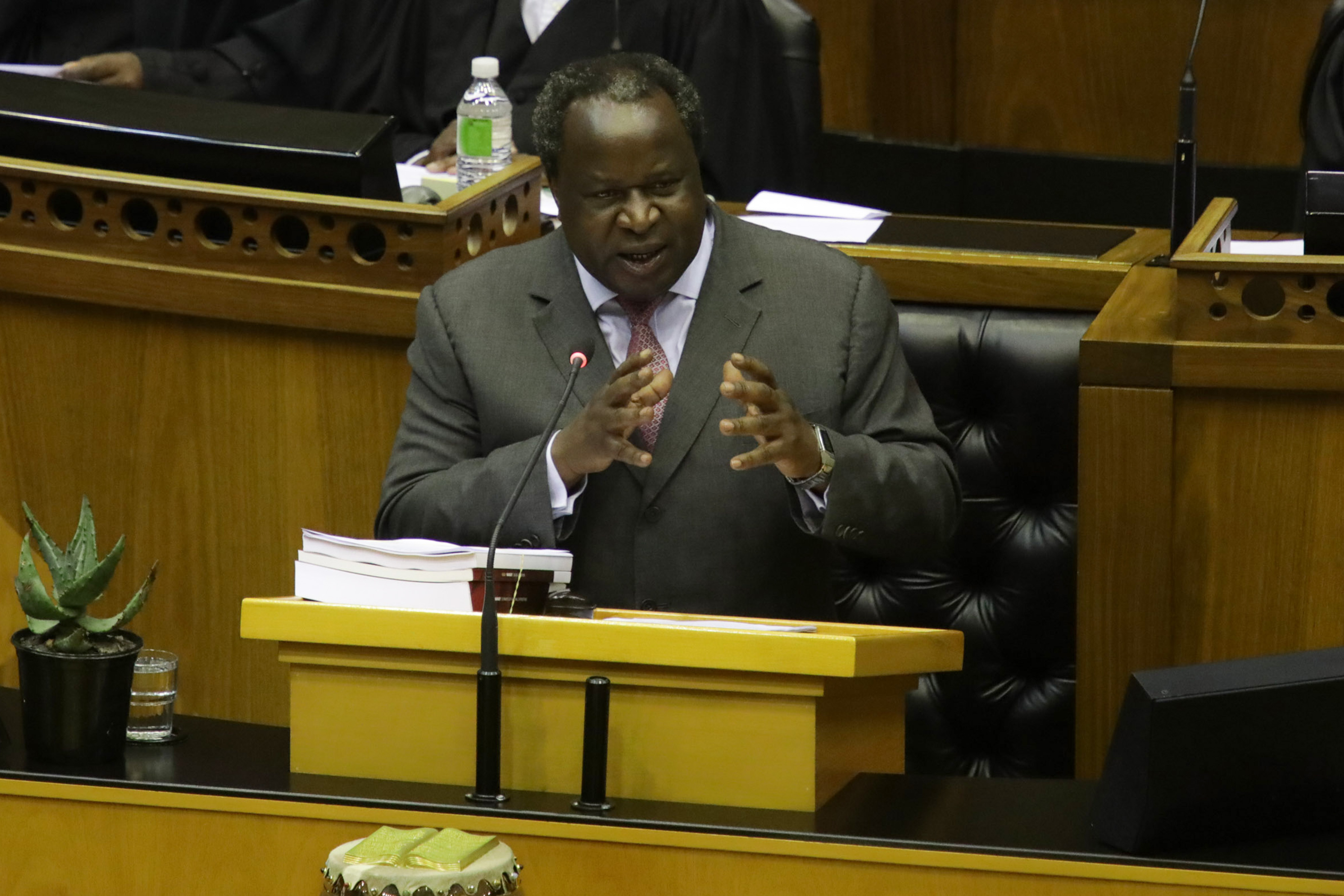 While the cabinet backs Mboweni’s plans to target a primary budget surplus by 2023-24, any austerity measures are likely to face opposition, including from politically influential labor groups.