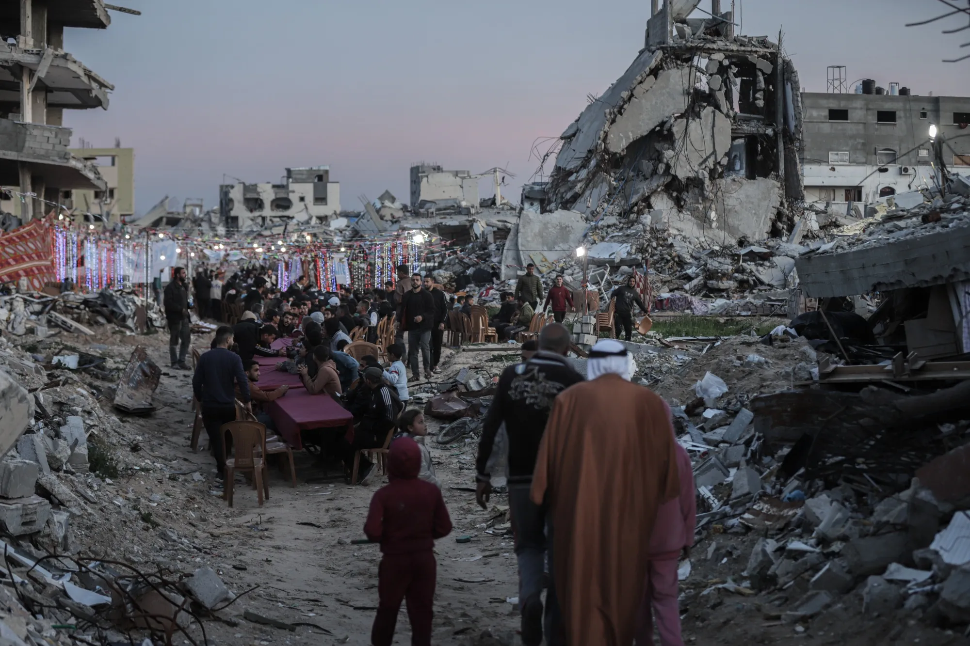 Palestinians during Ramadan, in the Tel al-Hawa area, west of Gaza City.