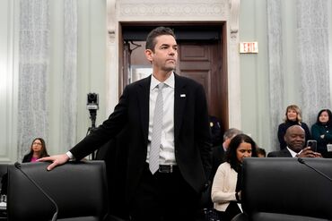 Jared Isaacman arrives for a confirmation hearing in Washington, DC, on April 9.