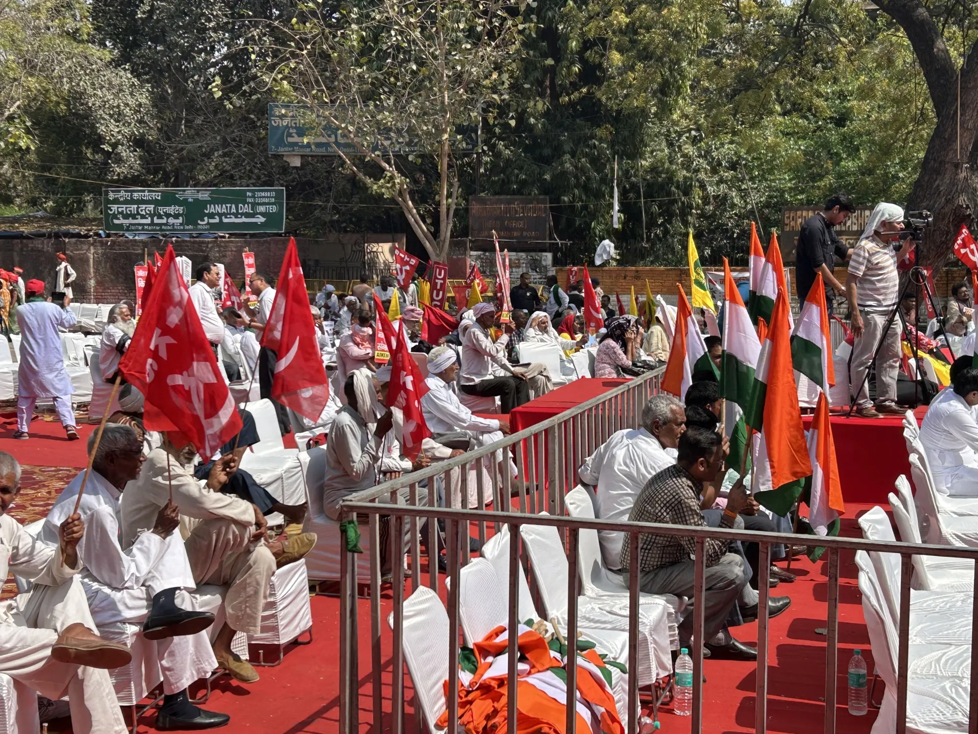 Farmers at a protest in New Delhi on March 9.
