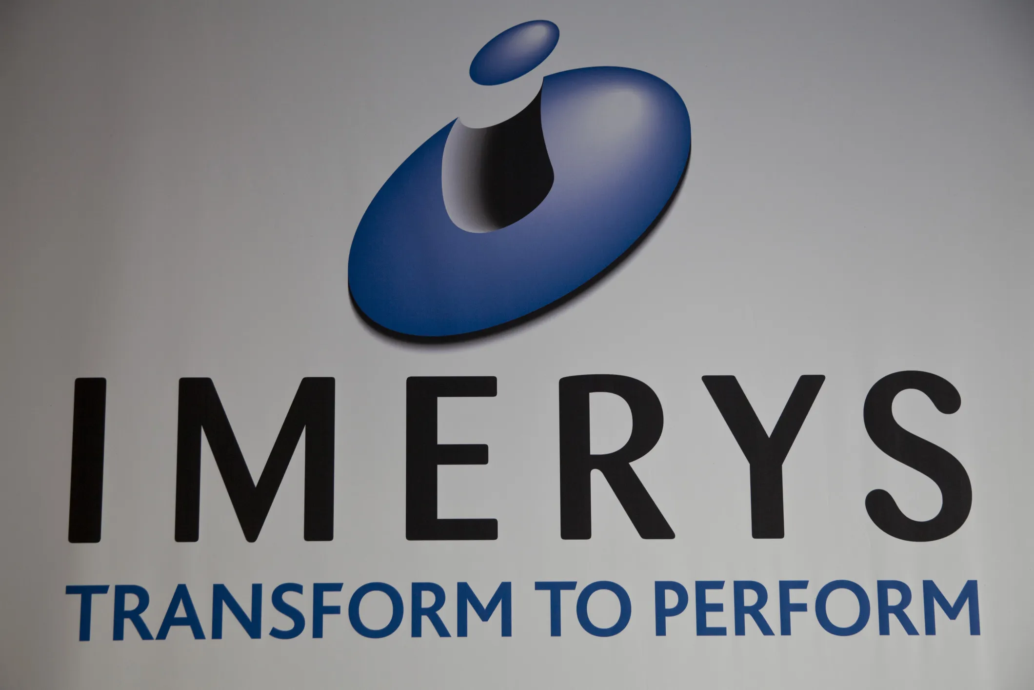 The Imerys logo inside the company’s Paris headquarters