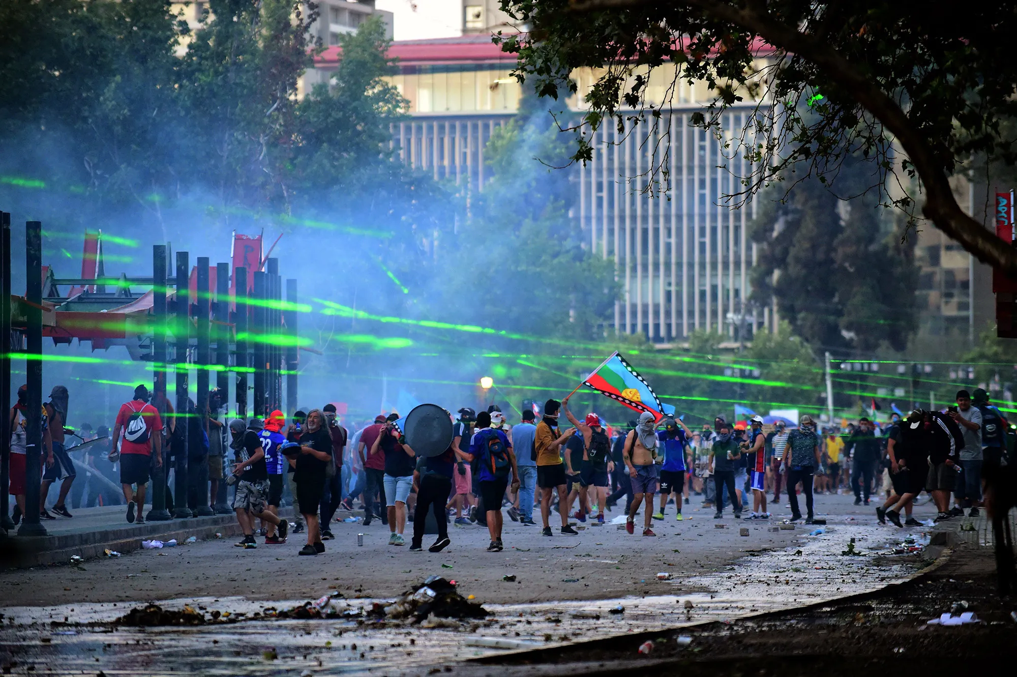 People protest against the government in Santiago on Nov.&nbsp;16.&nbsp;