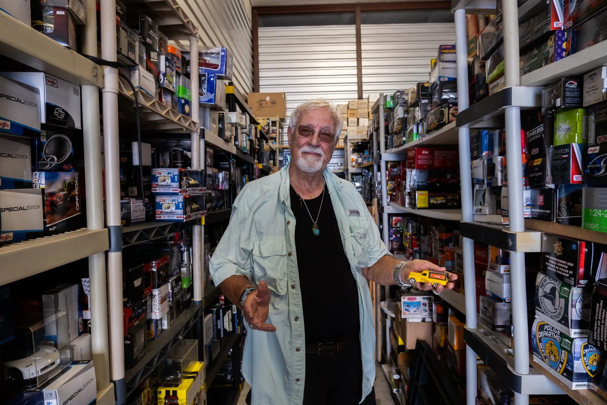 Bill Johnson in his warehouse in St. Augustine, Fla.