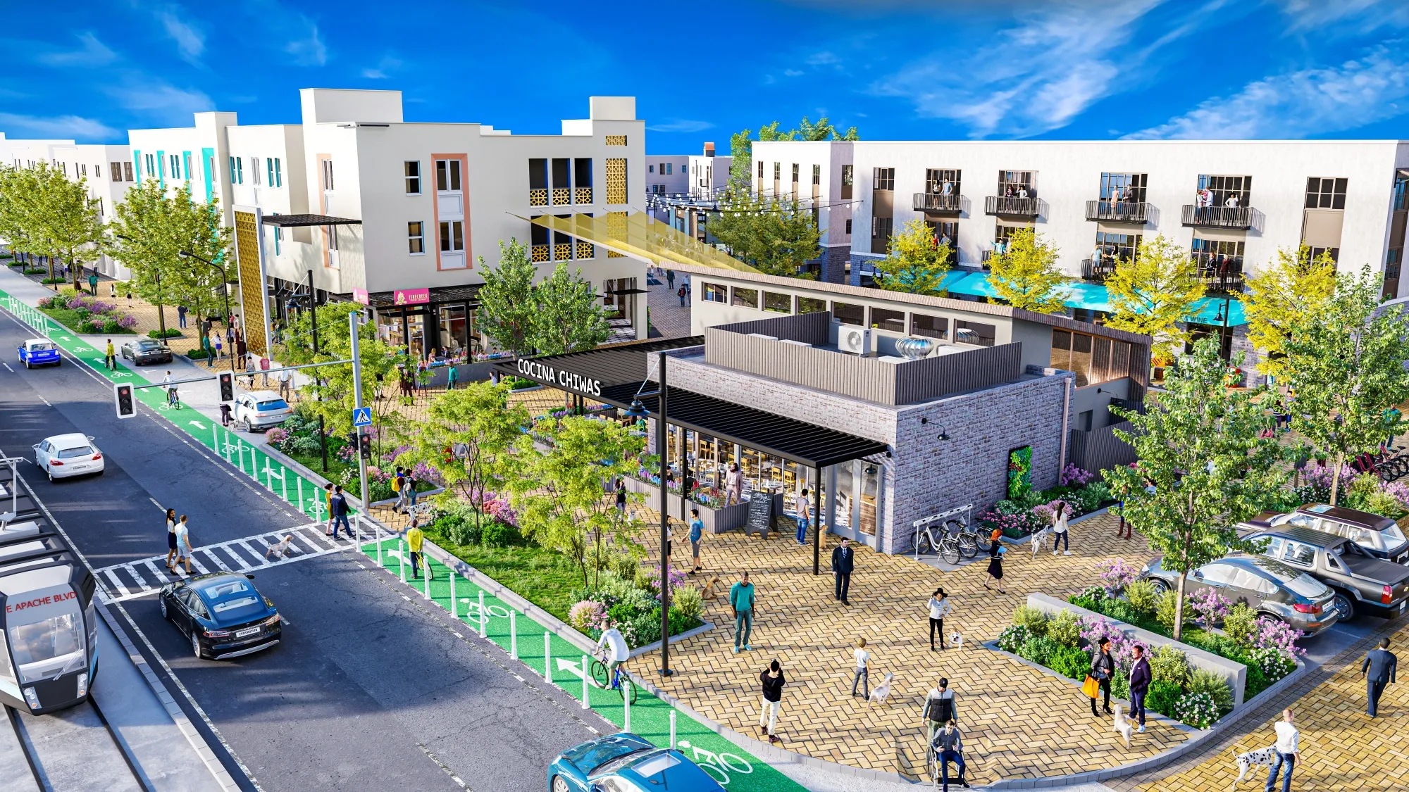 With private cars off-limits, residents of the light-rail-adjacent housing complex Culdesac Tempe will get a transit pass and discounts on mobility services.&nbsp;