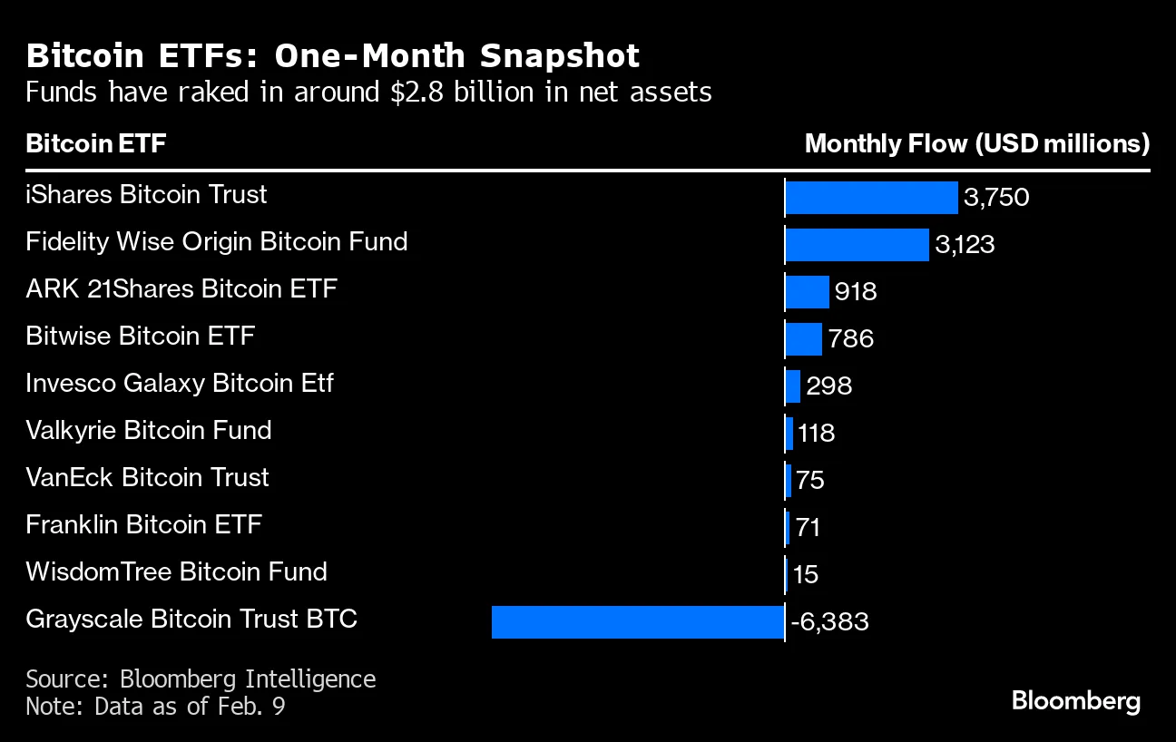 Bitcoin (BTC) Hits $50,000 on ETF Demand - Bloomberg