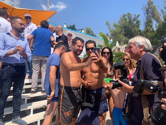 Beach Boy Salvini Bids for Full Power While Italy’s on Vacation