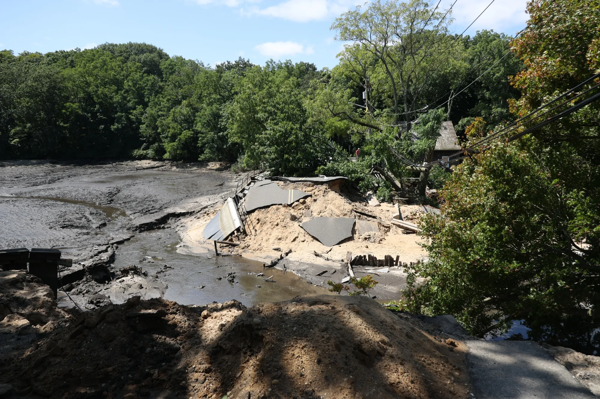 Mill Pond Dam in Stony Brook, New York,&nbsp;suffered flood damage&nbsp;on Aug.&nbsp;20.