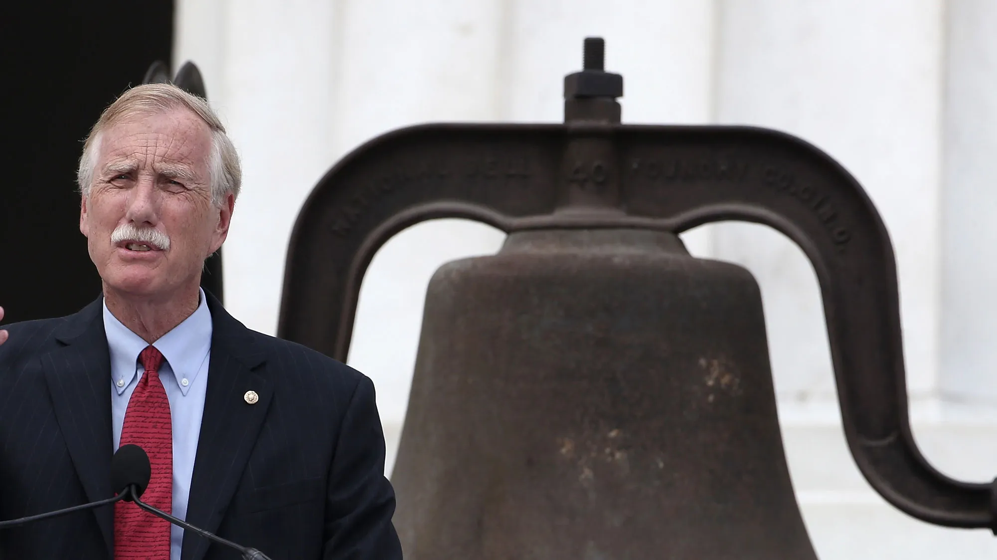 U.S. Senator Angus King speaks during the Let Freedom Ring ceremony at the Lincoln Memorial August 28, 2013 in Washington, DC.
