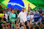 President Jair Bolsonaro with First Lady Michele Bolsonaro at his party’s convention in Rio de Janeiro on July 24.