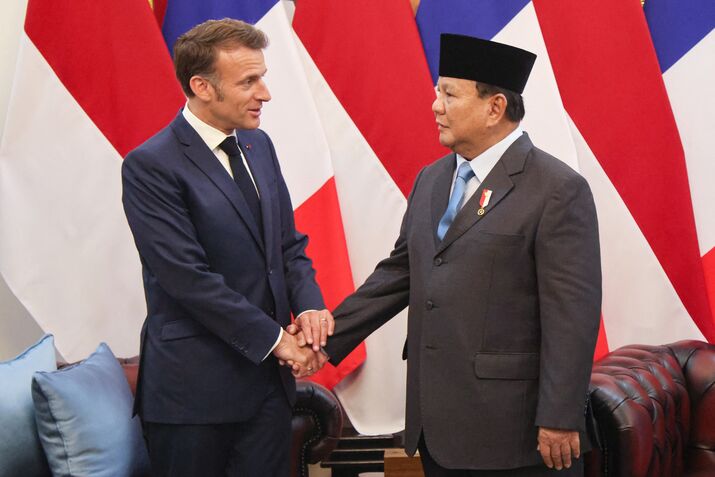 Emmanuel Macron and Prabowo Subianto