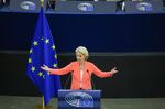 Ursula von der Leyen delivers the State of Union 2021 address in Strasbourg, France, on Sept. 15.