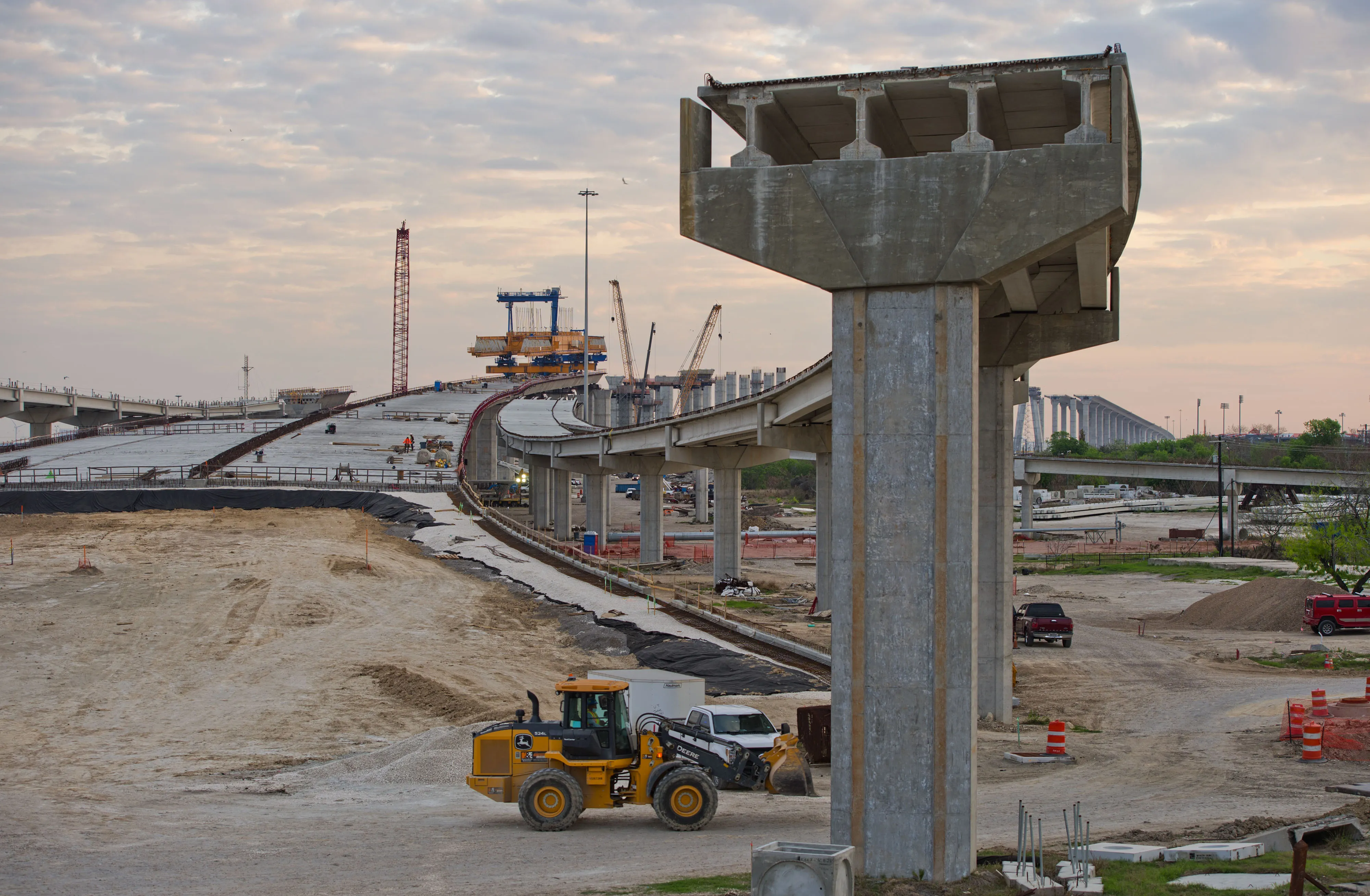 Construction Of Corpus Christi Harbor Bridge As Biden Releases Infrastructure Plan