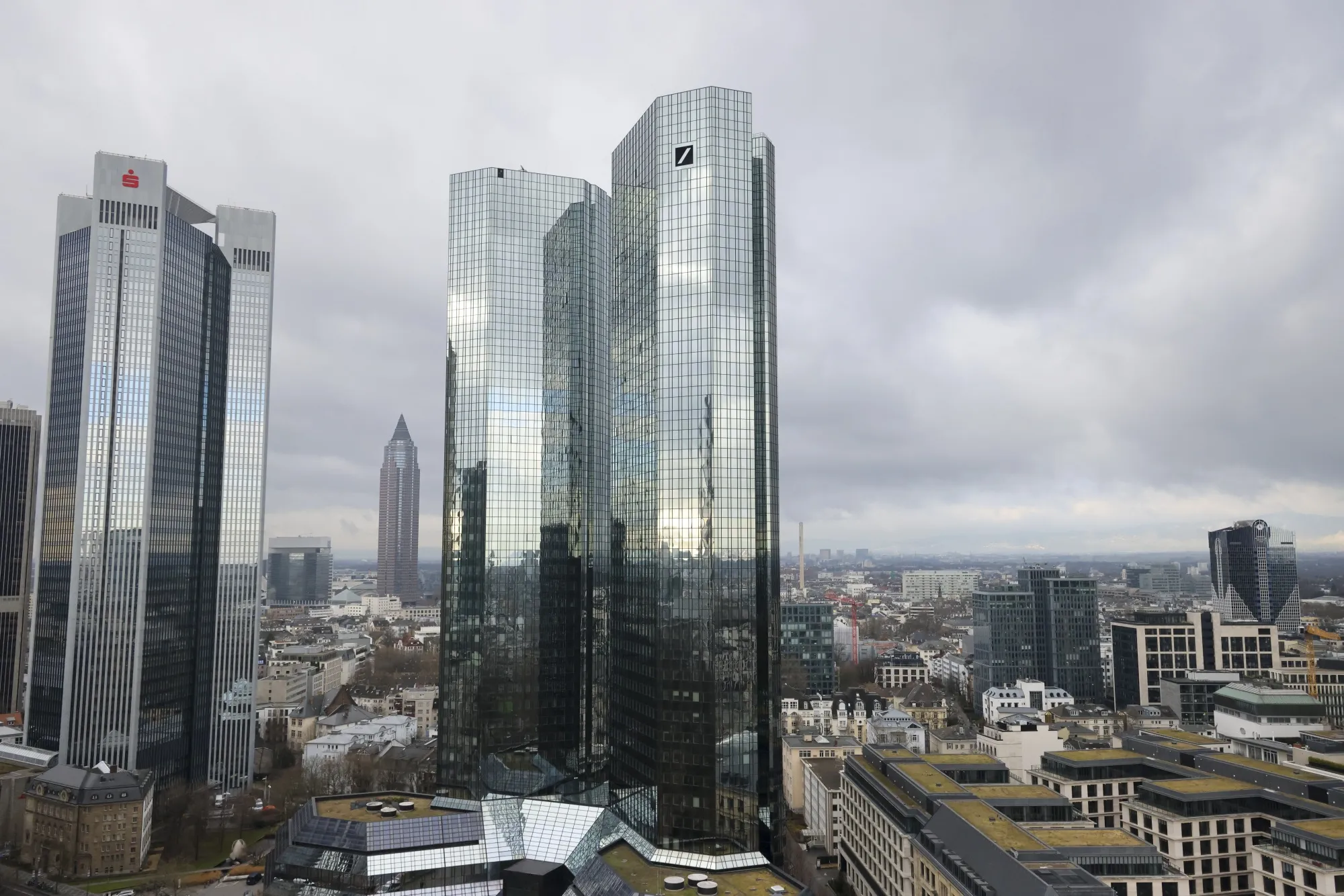 The Deutsche Bank AG headquarters in the financial district of Frankfurt.