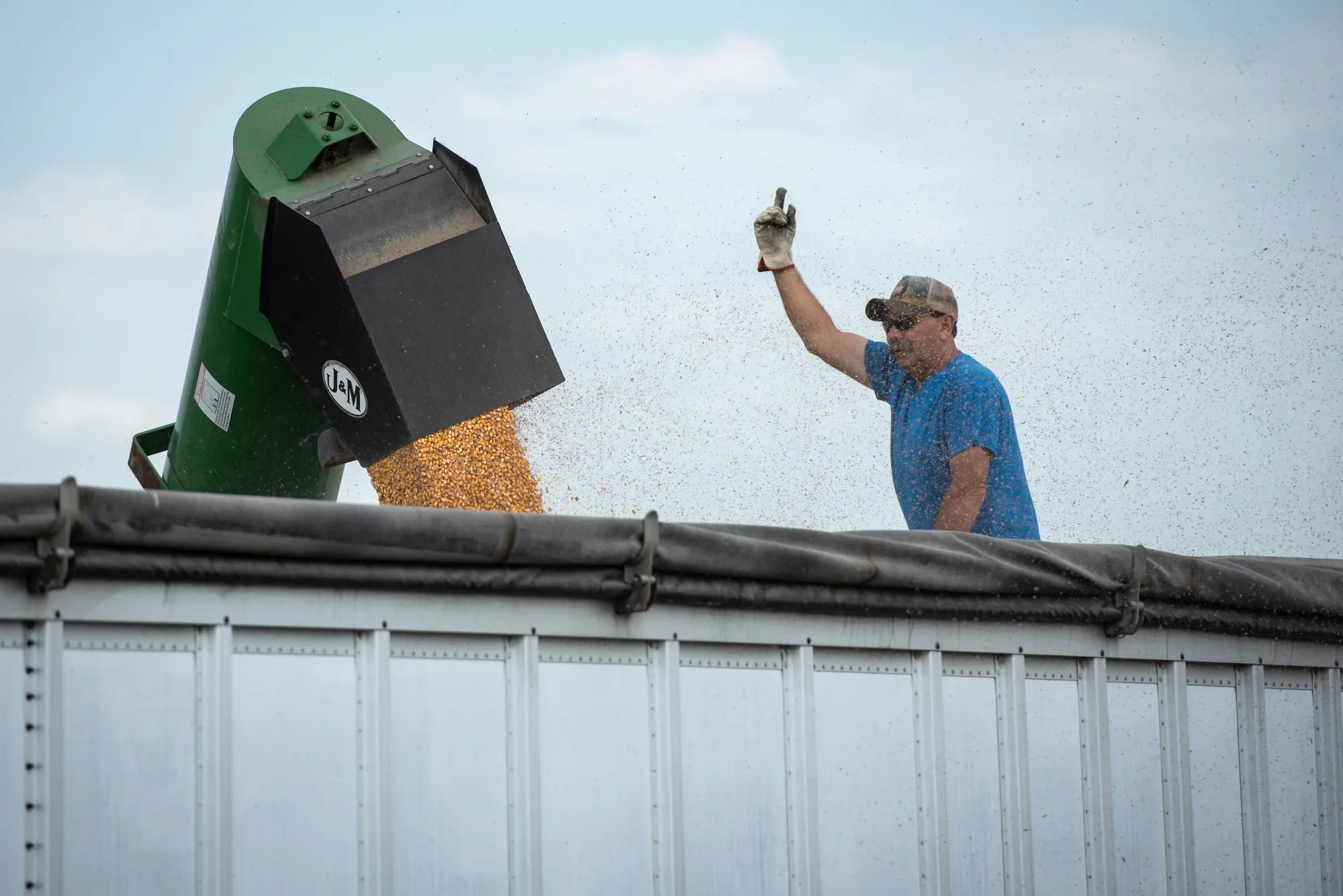 A corn harvest in Leland, Mississippi, US.