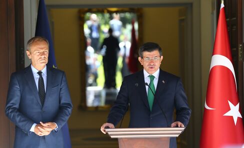 Ahemet Davutoglu and Donald Tusk