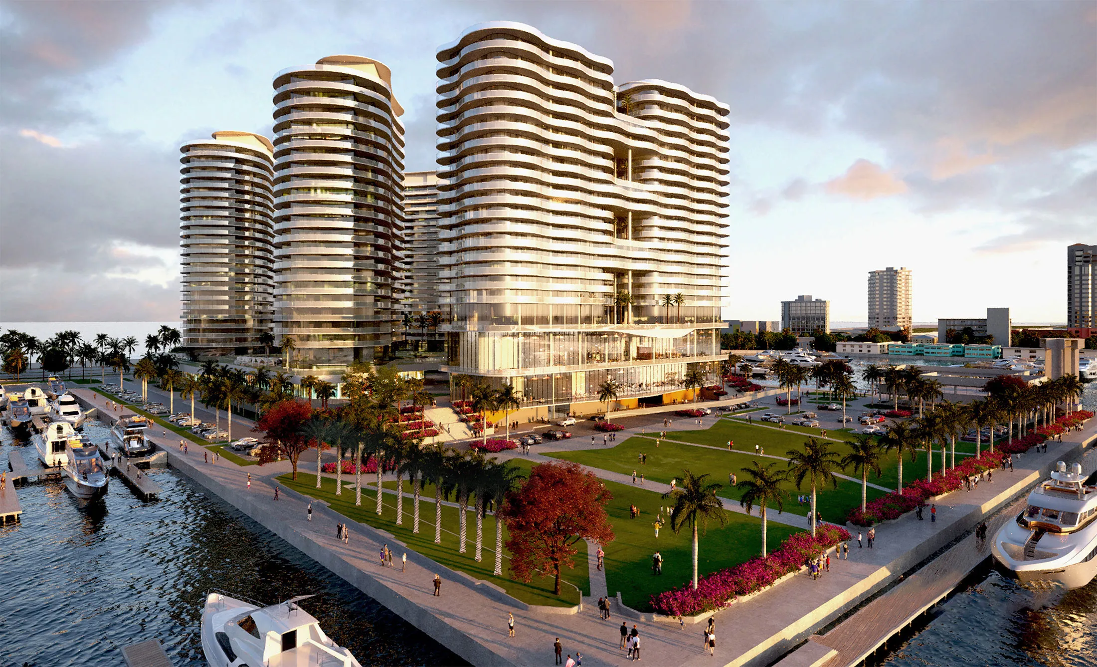 A rendering of the Bahia Mar mixed-use development in Fort Lauderdale, Florida.