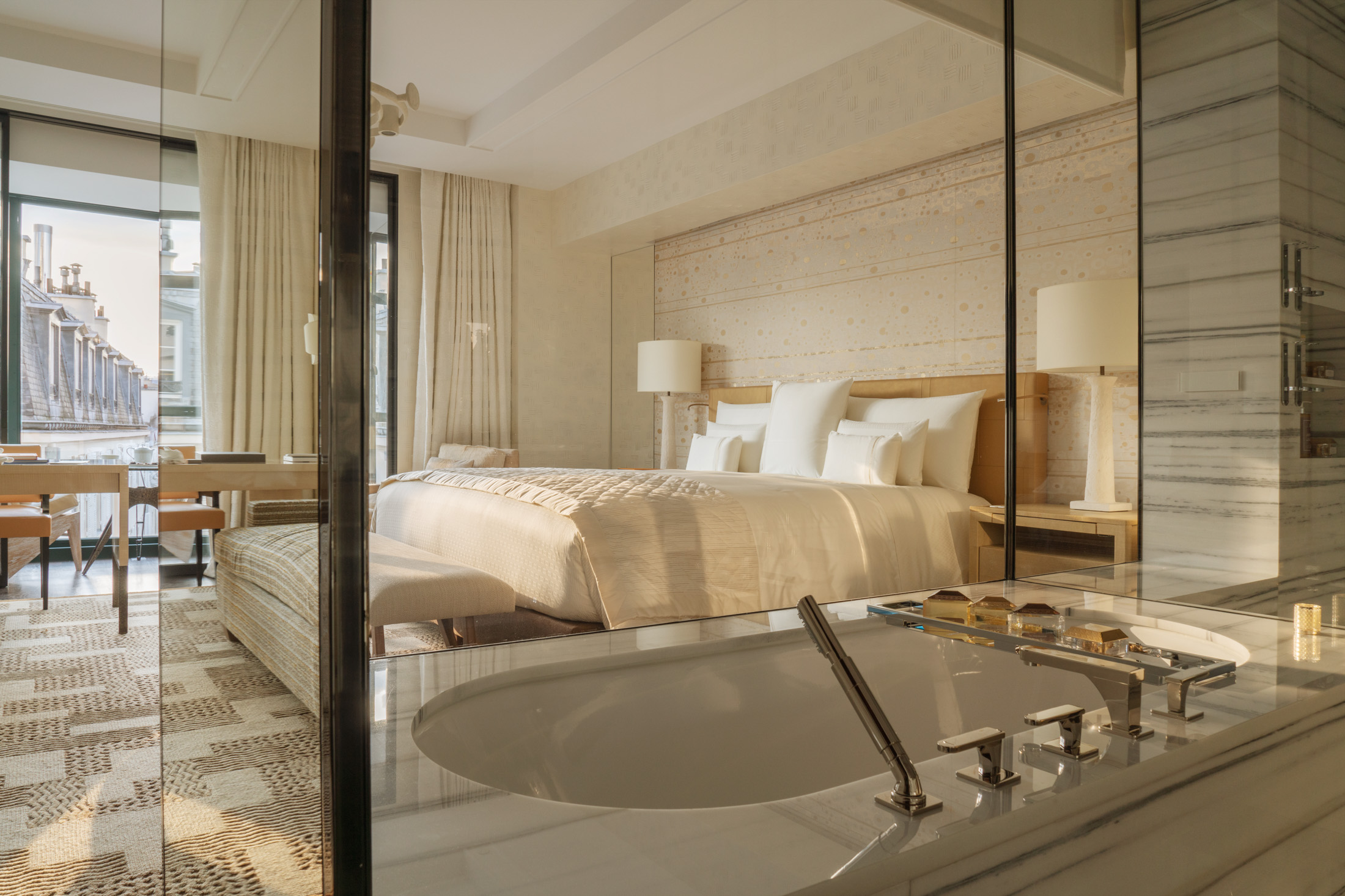 A room at the Cheval Blanc Paris, which was given three keys in Michelin’s first hotel awards