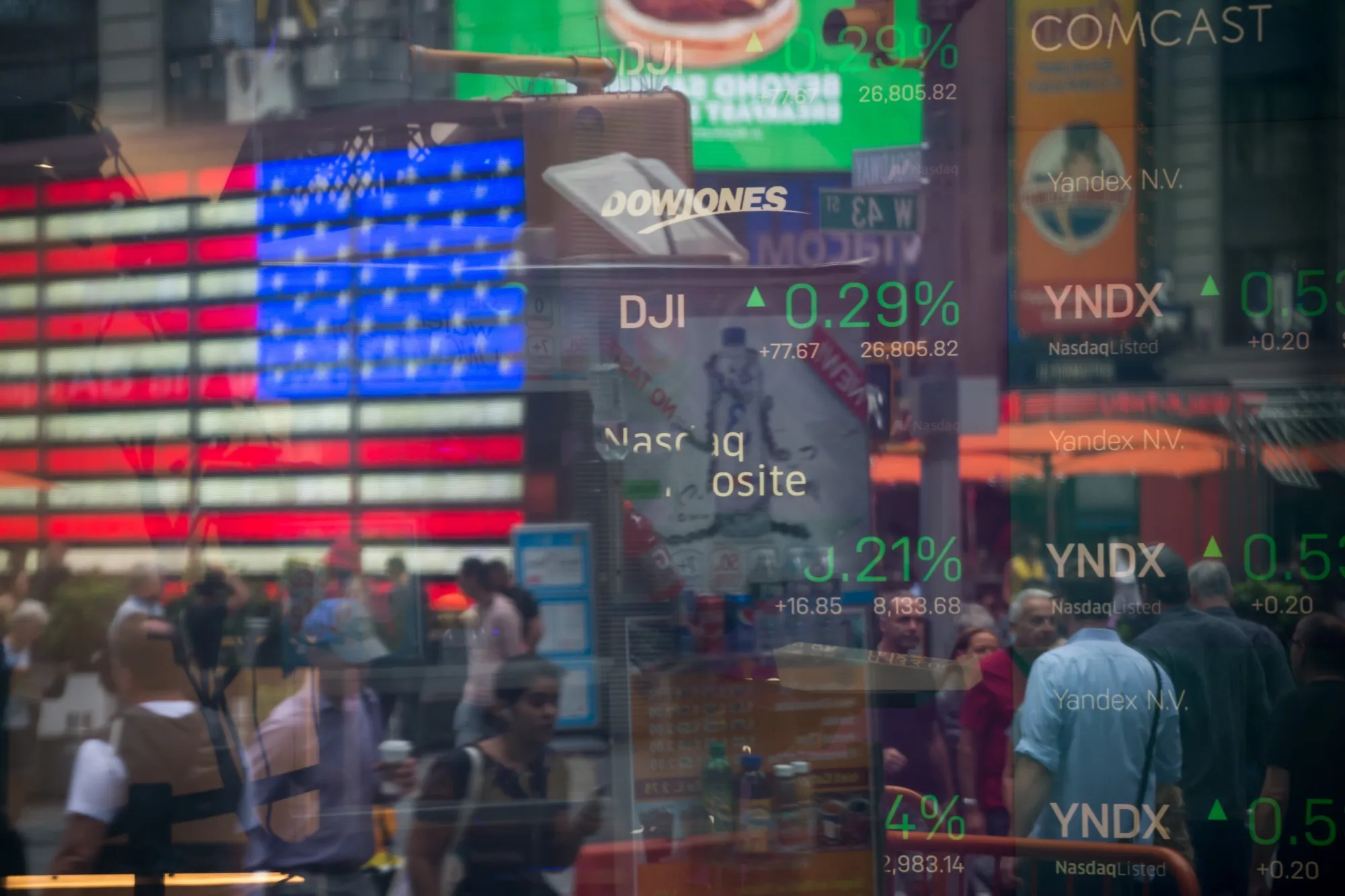 Times Square As U.S. Stocks Rise After Jobs Data