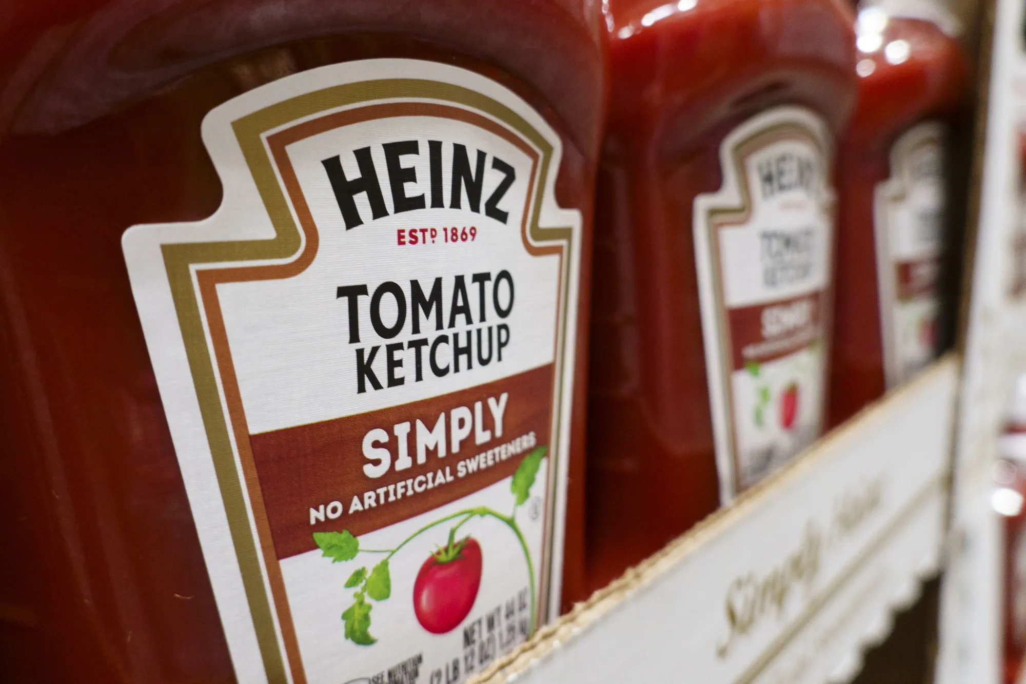 Kraft Heinz Co. Simply line of ketchup at a Costco Wholesale store in San Diego, California.