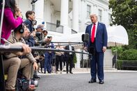 President Trump Departs White House For Canada
