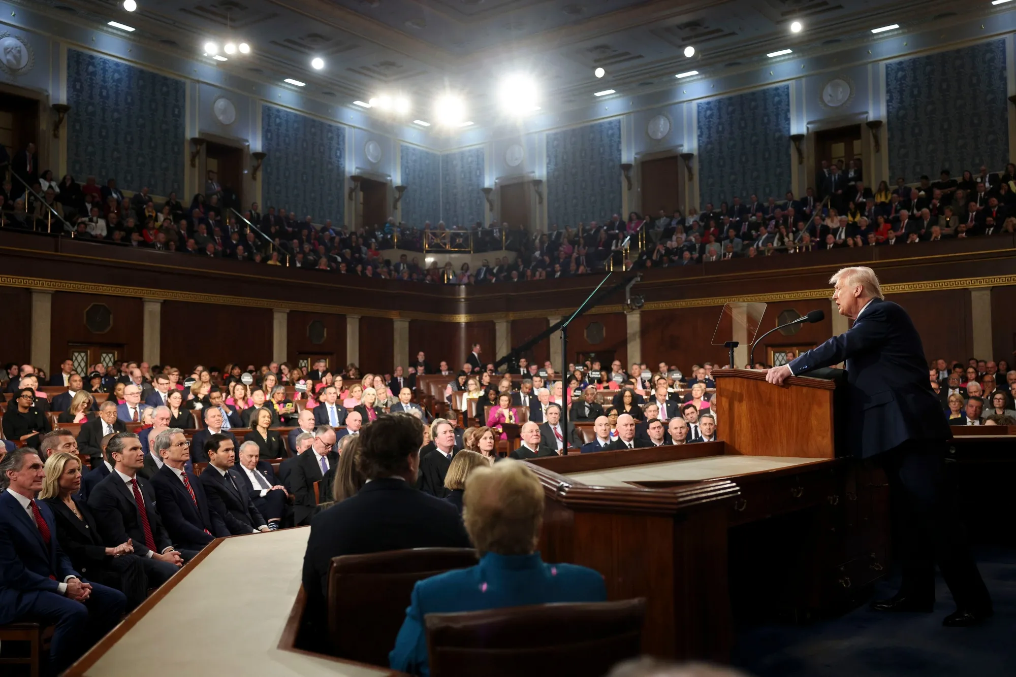 President Donald Trump during a joint session of Congress in the House Chamber of the US Capitol in Washington, DC, on Tuesday.