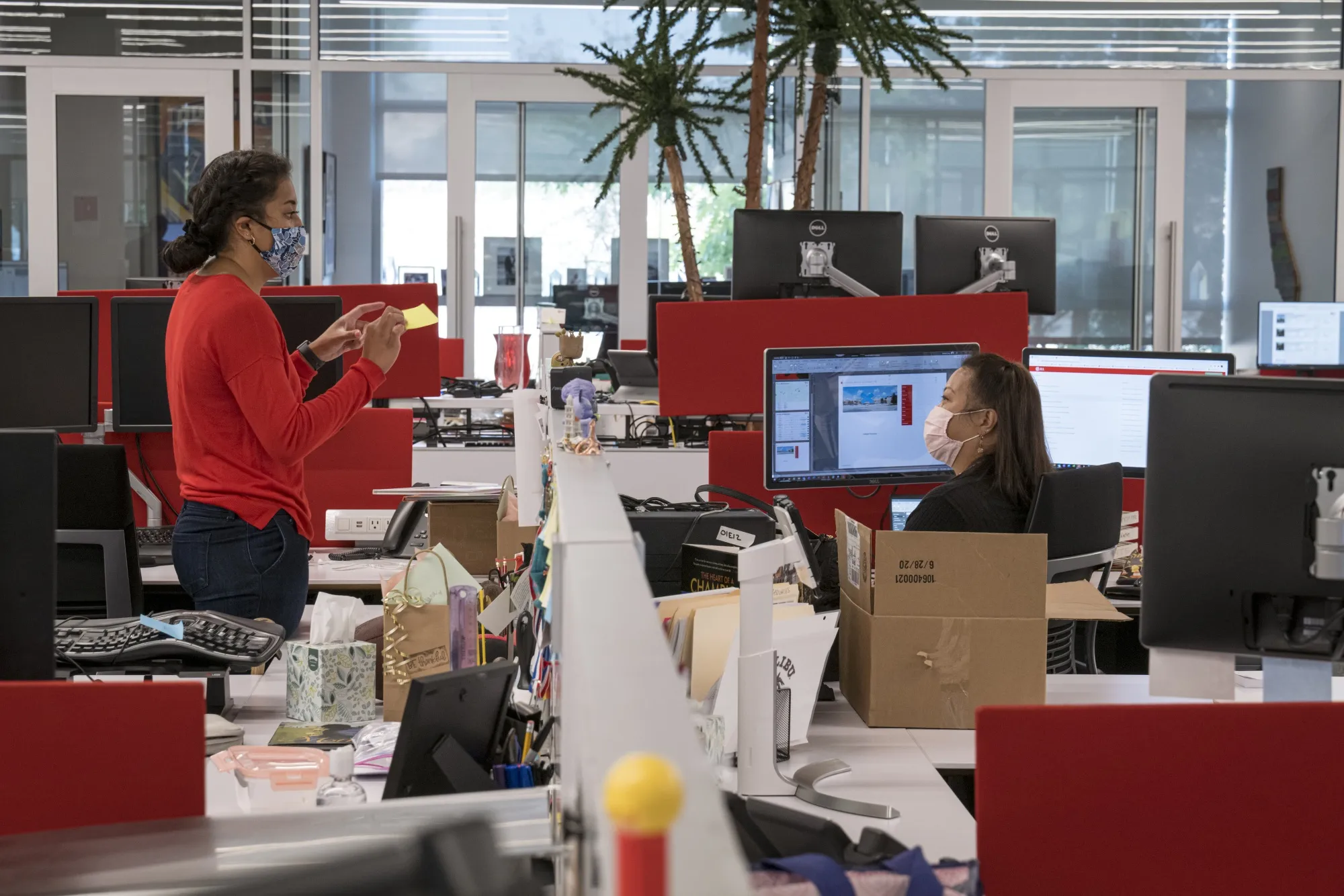 Employees Return To Office As Virus Safety Precautions In Place