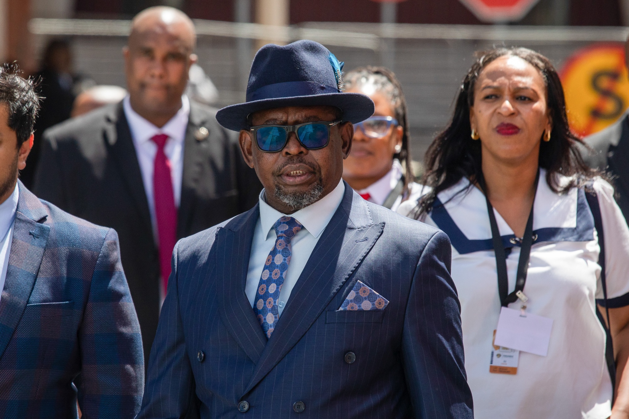 Enoch Godongwana, South Africa's finance minister, speaks during the 2026 Budget Review in Cape Town, South Africa, on Wednesday, Feb. 25, 2026. South Africa will propose binding guidelines later this year to keep public finances on a sustainable path by introducing a principle-based fiscal anchor rather than numerical rules. Photographer: Dwayne Senior/Bloomberg