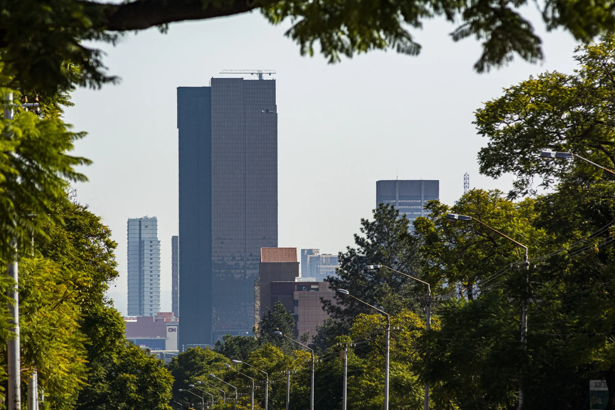 The South African Reserve Bank stands on the skyline in Pretoria.