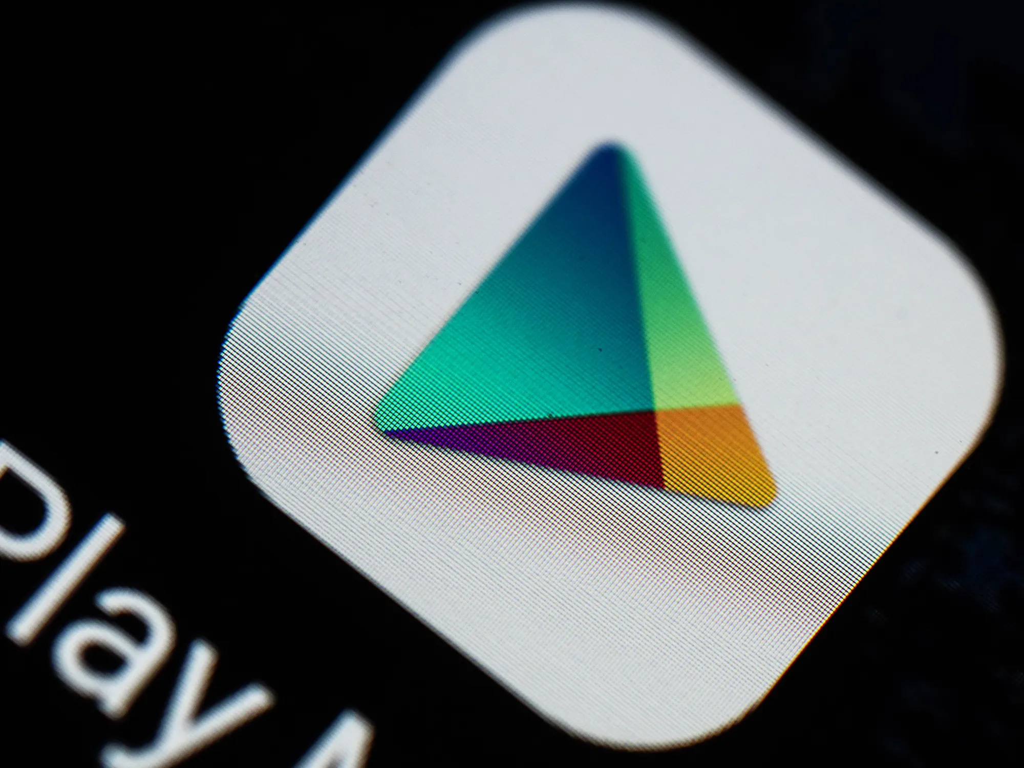 Google Play logo seen displayed on a smart phone