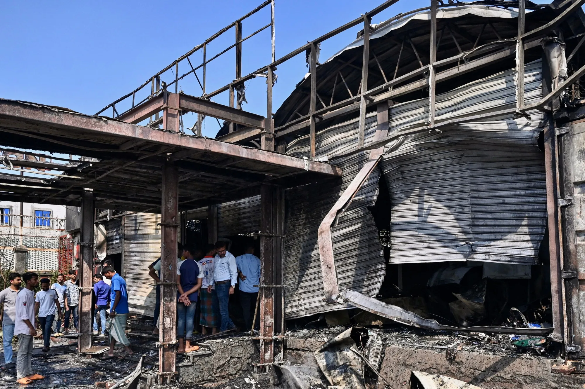 A destroyed showroom, attacked by garment workers in Gazipur in Bangladesh, on Oct. 31.