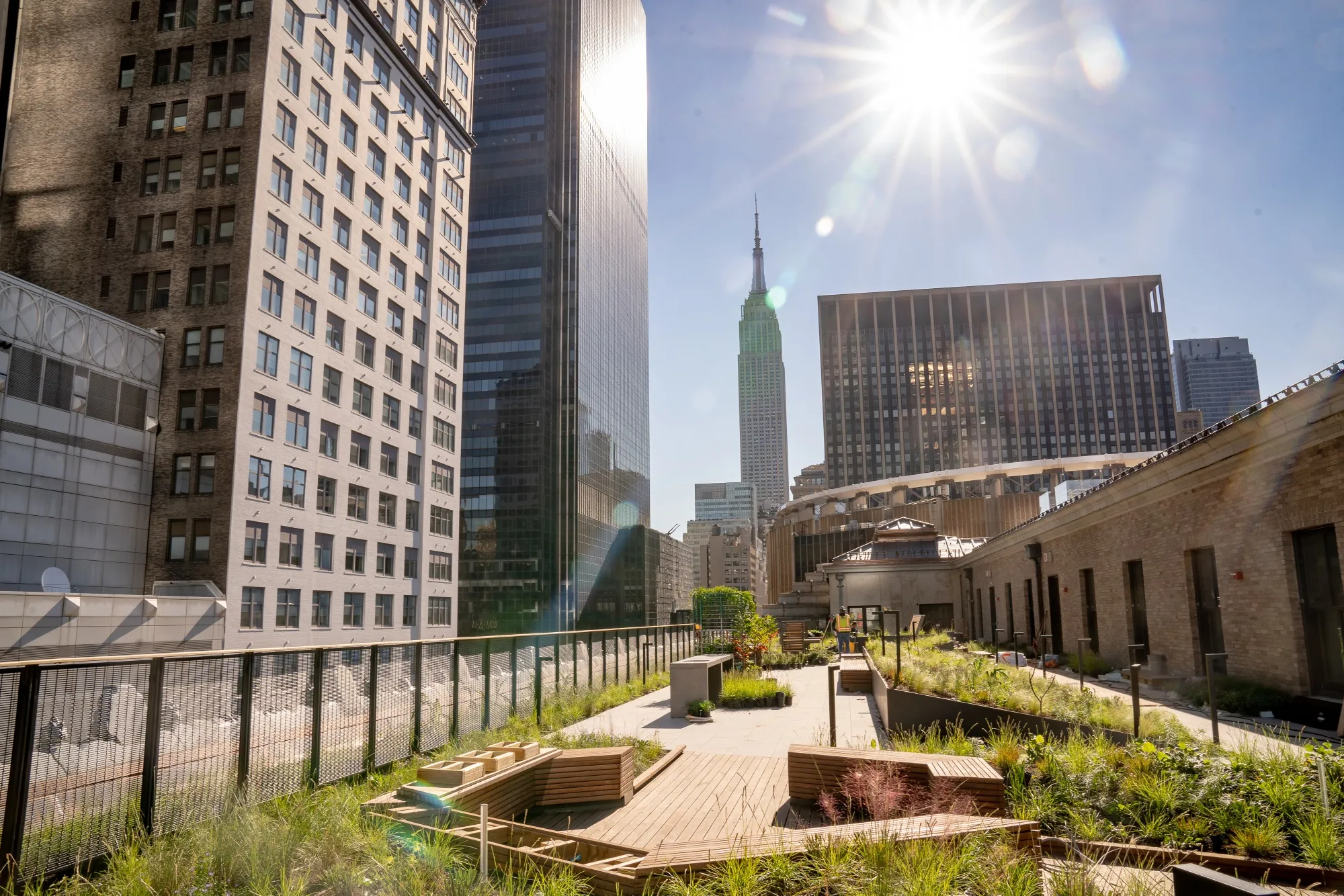 The Meta outdoor terrace at the Farley Building in New York.