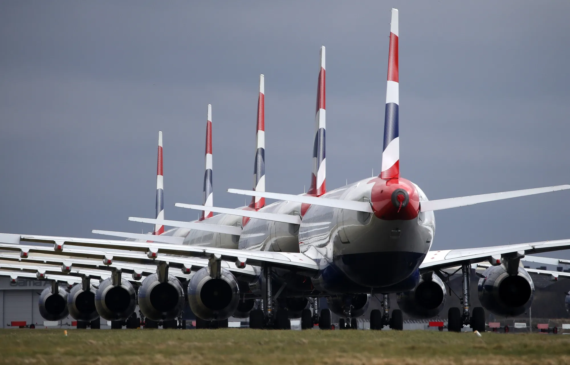 Parked on the tarmac.