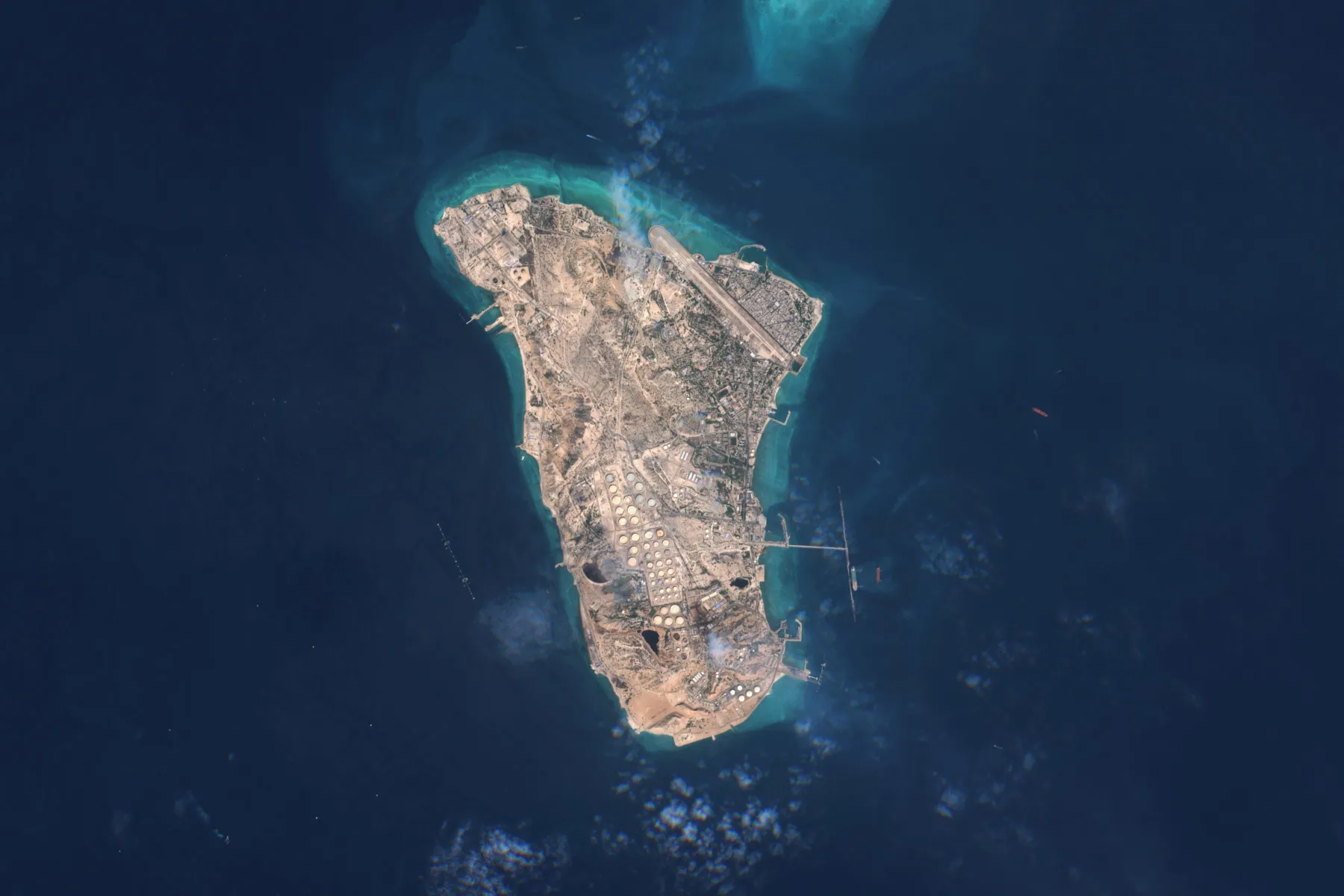 Satellite view of Kharg Island.