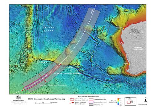 Underwater search area map.