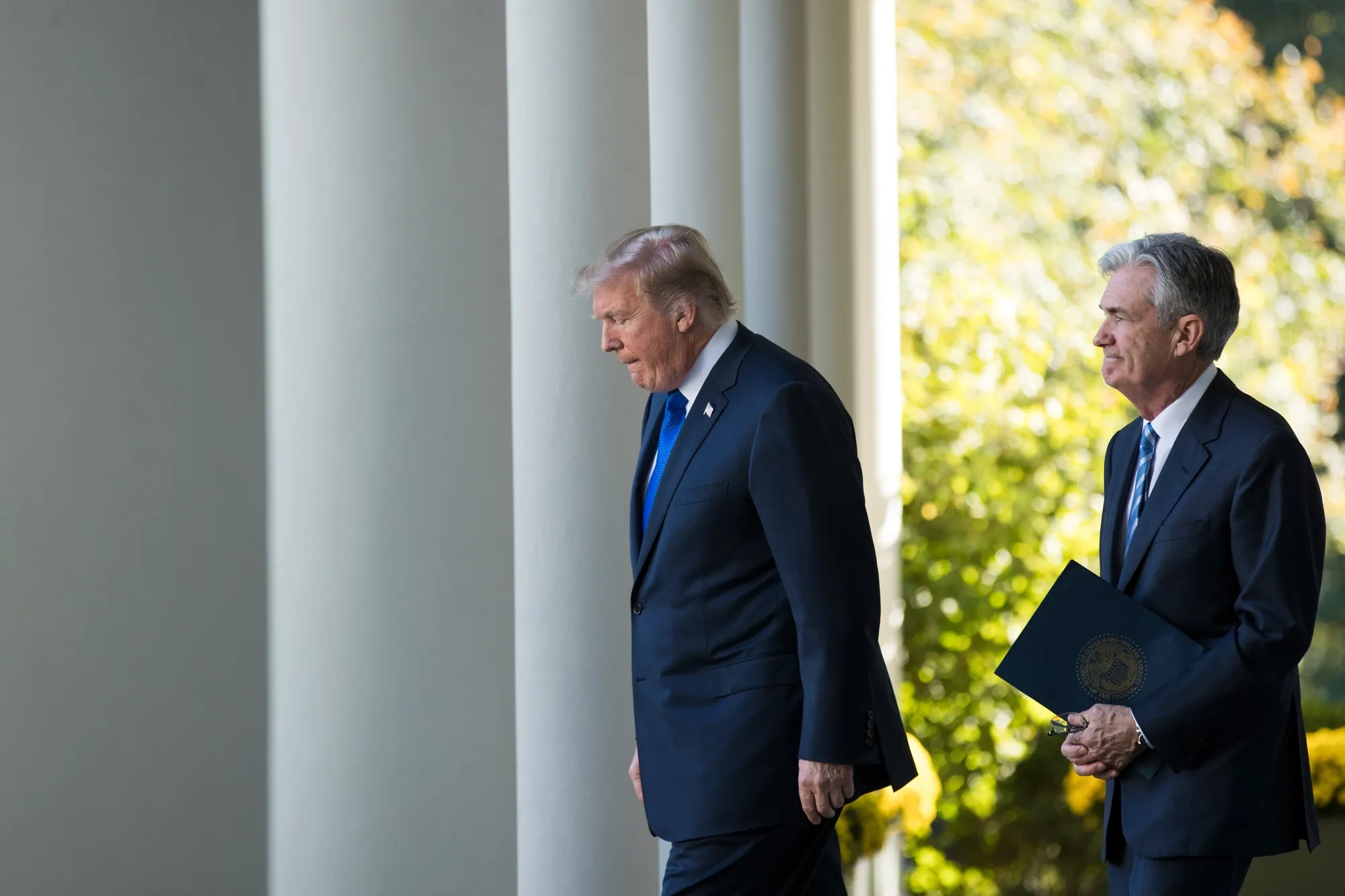 Donald Trump and Jerome Powell
