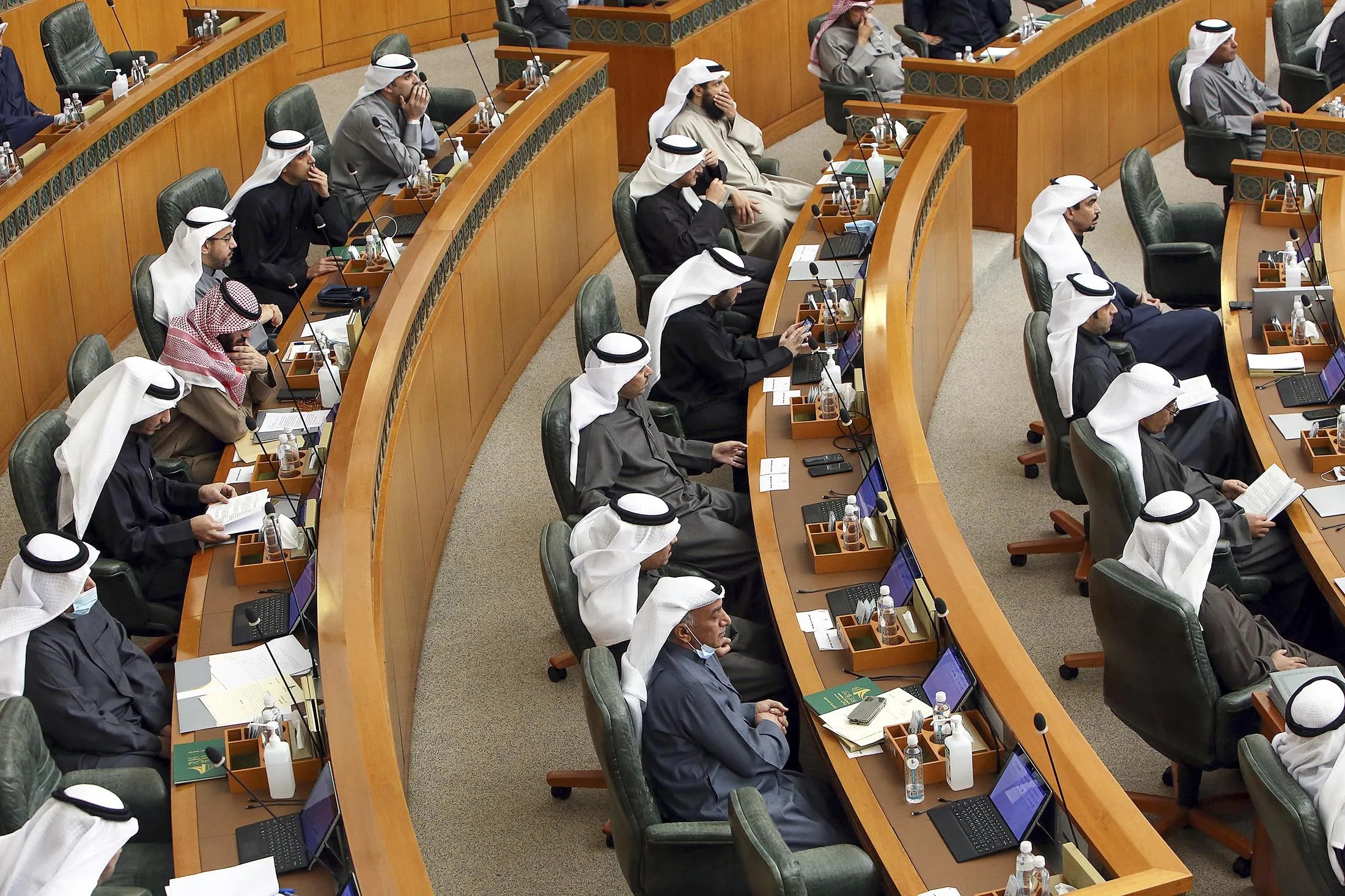 Kuwaiti MPs attend a parliament session at the national assembly in Kuwait City on Jan. 5.