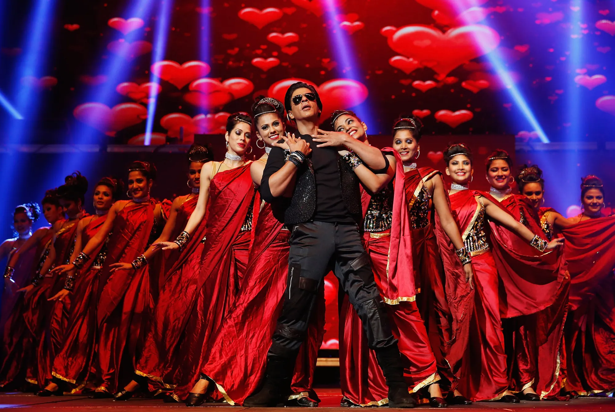 Shah Rukh Khan performs on stage in Sydney, Australia, on Oct. 7, 2013.
