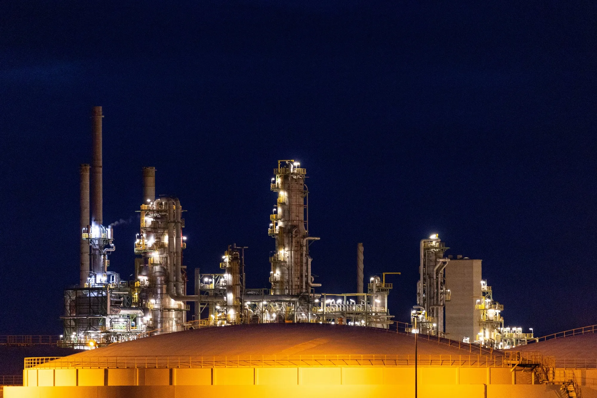 Storage tanks at the Leuna refinery and chemical industrial complex.