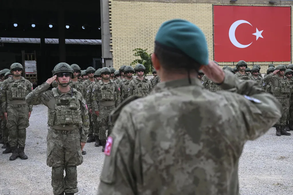 Turkish troops, arriving at Pristina International Airport Adem Jashari in Pristina, Kosovo on June 7.