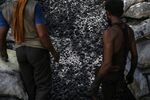 A stack of coal at a coal wholesale market in Mumbai, India.