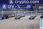 Advertising banners on the grid at the Crypto.com Miami Grand Prix on May 8.